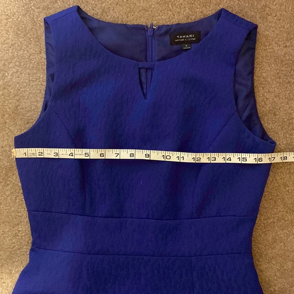 Tahari Blue Flare Dress - Picture 5 of 8